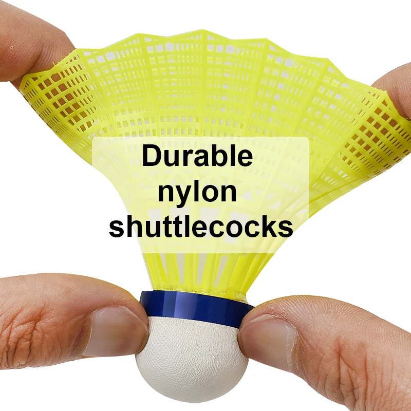 wholesale factory high quality nylon badminton shuttlecock durable yellow shuttlecock