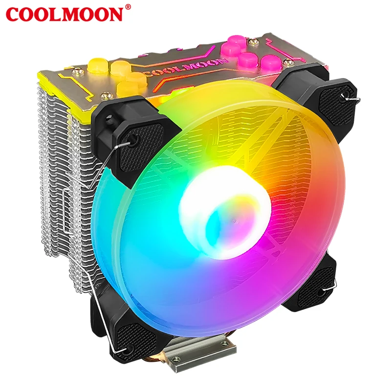 COOLMOON Мороз X400 PWM цвет светодиодный воздушный процессорный кулер для i3 i5 i7 процессор AMD 5V ARGB материнская плата освещение синхронизации радиатора