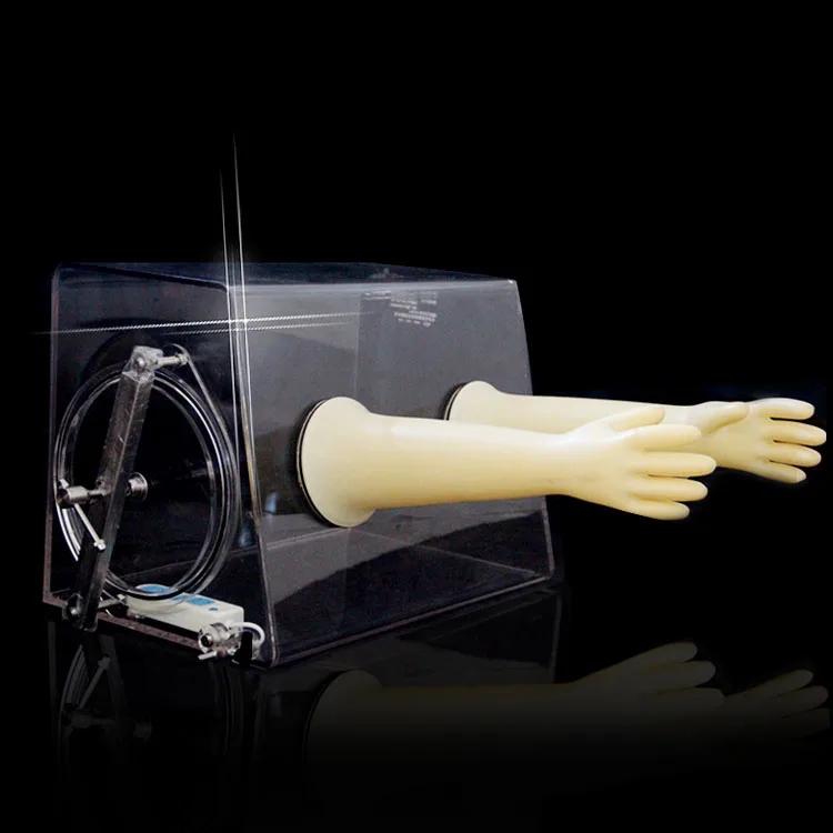 Acrylic plexiglass vacuum transparent hermetically isolated dust-proof inert gas glove box for Sale