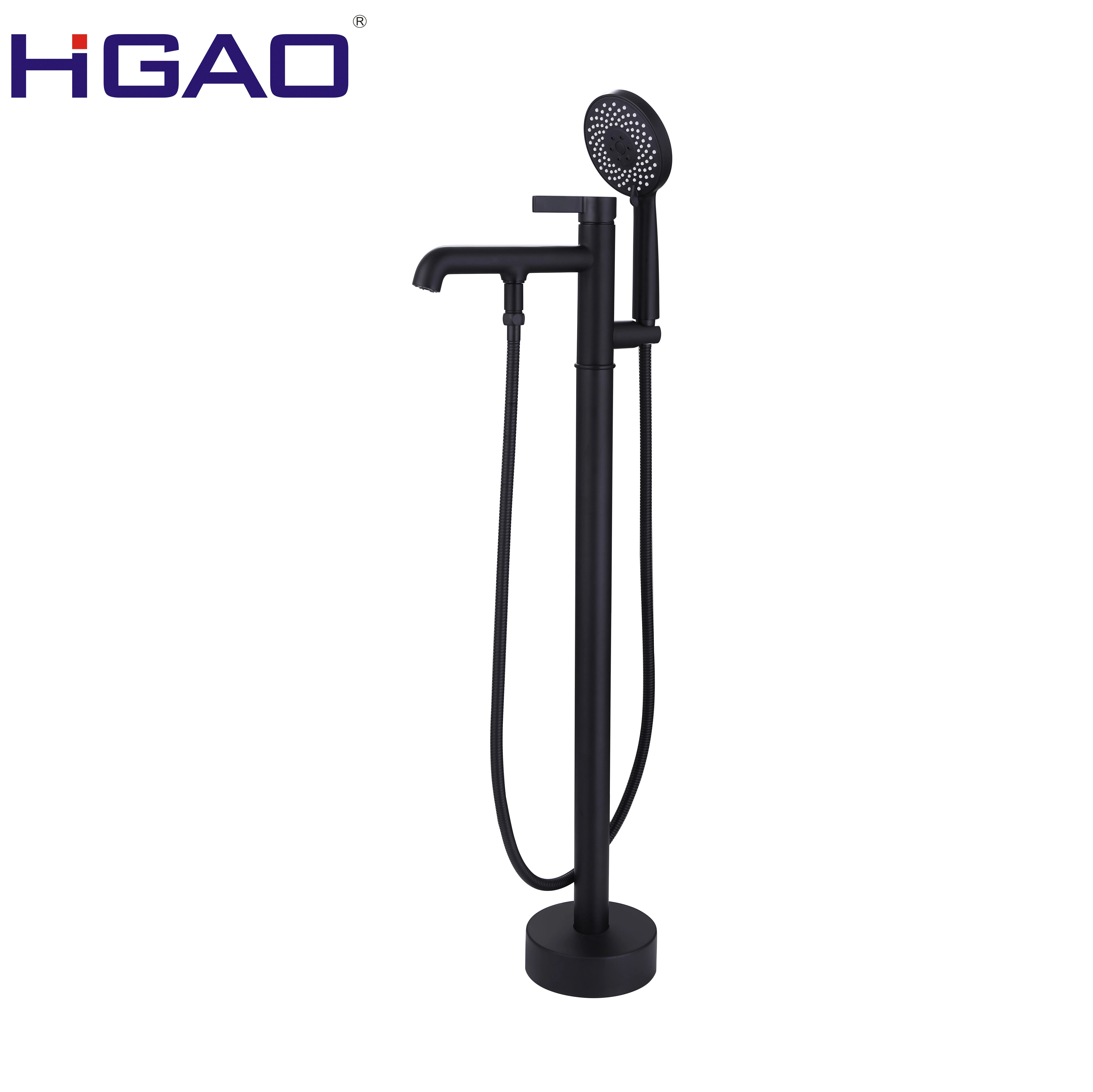 Kaiping Factory Free Standing Brass Bath Tub Mixer Tap Rain Shower Faucet Set Zinc Alloy Shower Head for Home Bathroom Use