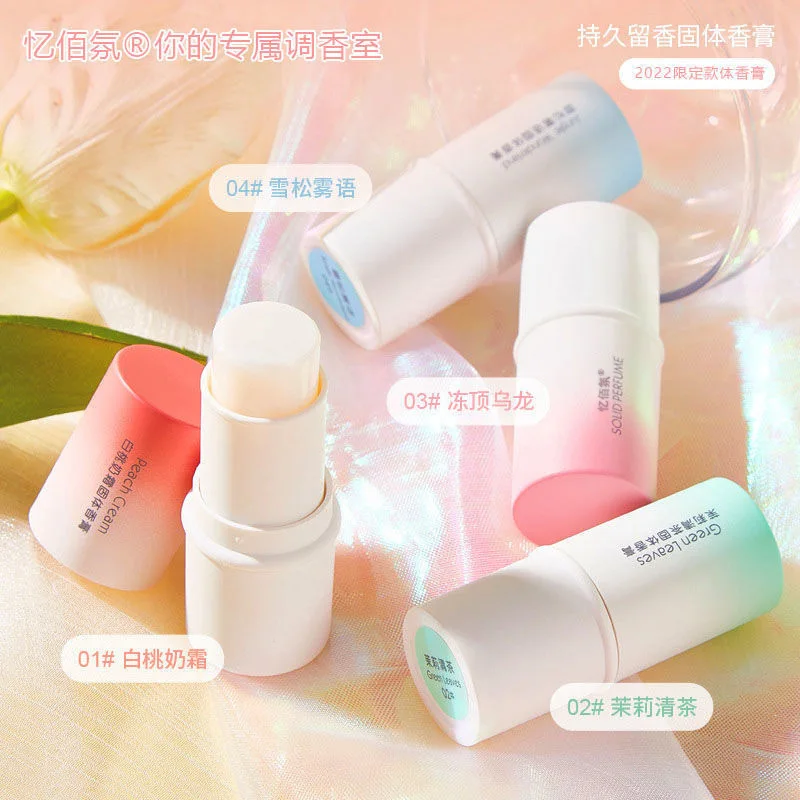 Wholesale Various Colors Solid Perfume Balm Stick Small Florals 4 Flavor Aroma Gel Deodorant Air Fragrance Long Lasting