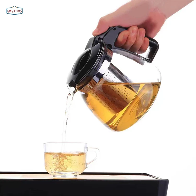 Tea Kettle Glass Flower Teapot Large Capacity Household Filter Tea Set Drink Ware Tea Set Teapot