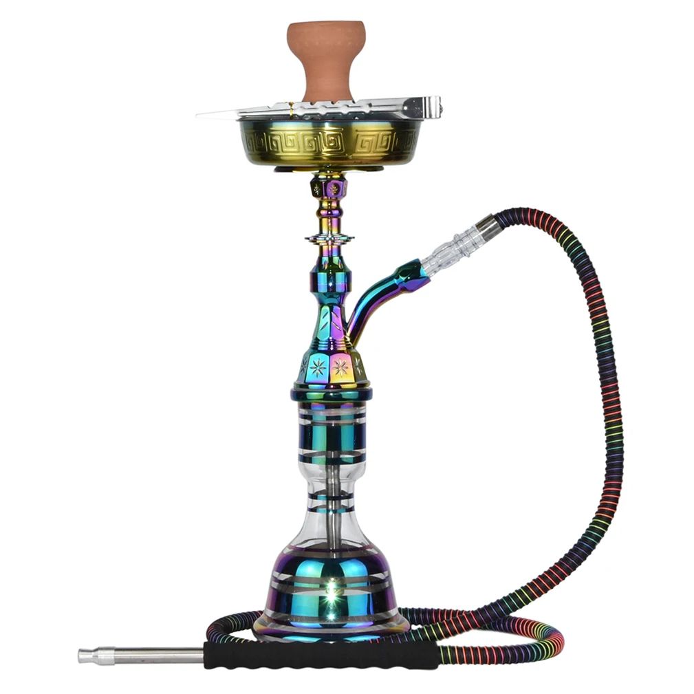 Hot sale factory in stock smoking glass luxury colorful Egypt hookah shisha zinc alloy hookah chicha