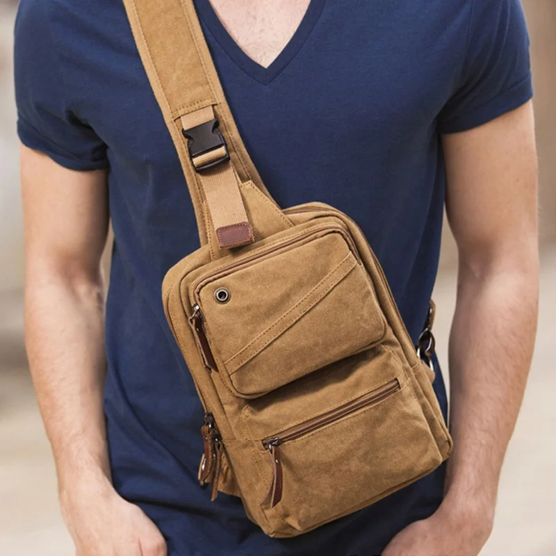 Custom Crossbody Shoulder Backpack Unisex Men Women Anti Theft Canvas Sling Bag