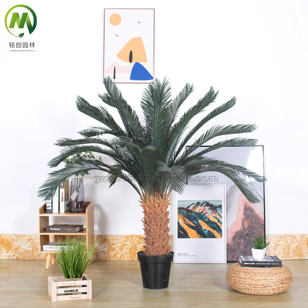 New Style Artificial Bonsai Stand Plants Green Plants Artificial Cycas Revoluta Tree Indoor and Outdoor Decor Artificial Plants