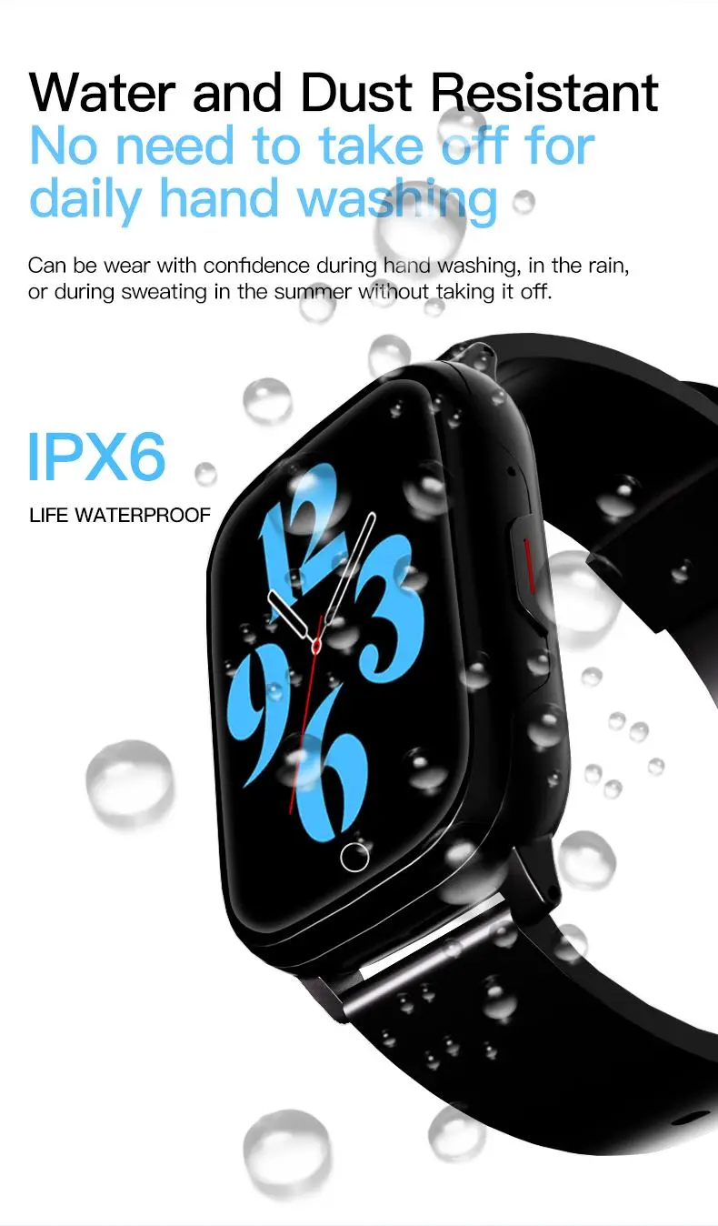 New 5G card smart phone watch video GPS location fall alarm heart rate blood pressure elderly