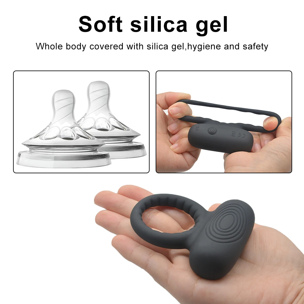 wholesale electric remote control man delay ejaculation adult vibrating male penis erection ring cock rings with clit vibrators