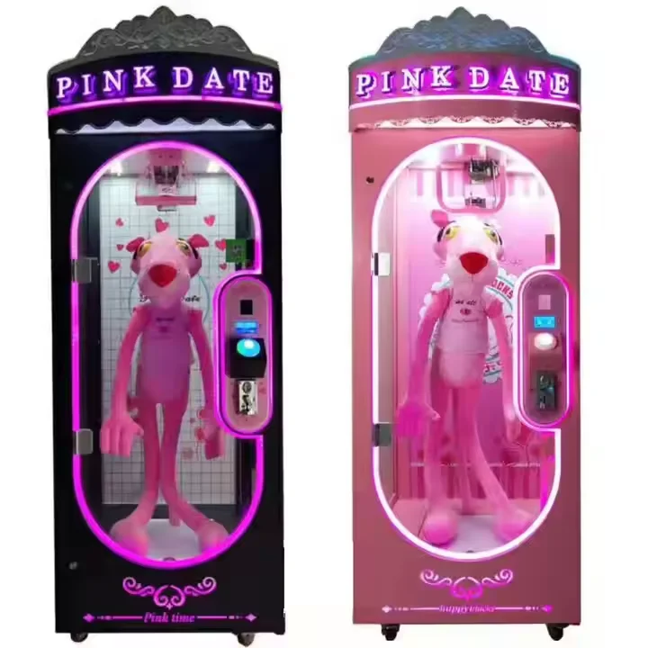 Luxury Arcade Prize Claw Crane Game Machine Pink Date Cut Scissors Toy Gift Wholesale Price 220V Coin Payment Metal Plastic