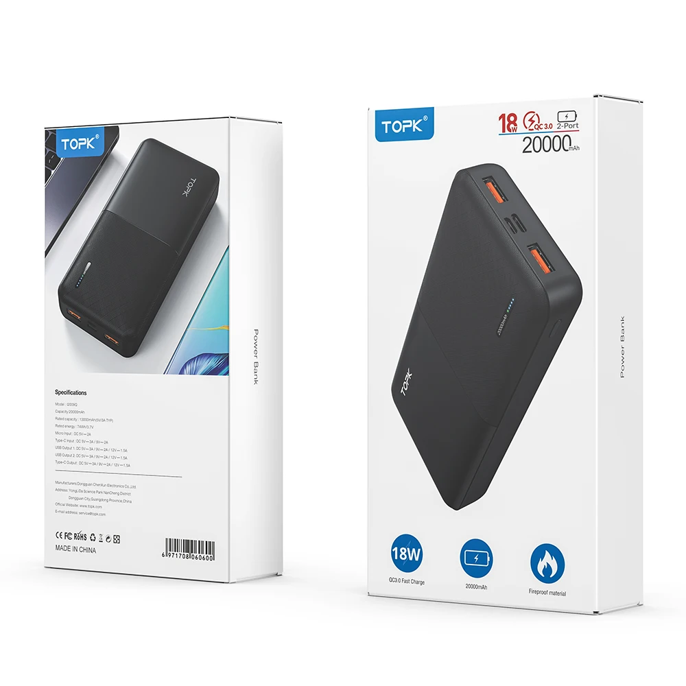  TOPK I2009Q 18W QC3.0 Power Banks 20000mah быстрая зарядка