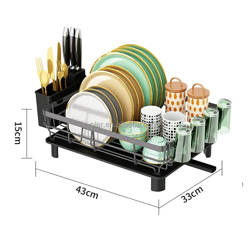 Dish Drying Washing Basin Dish Drainer Racks With Cutlery Drainboard Kitchen Countertop Cutlery Rack And Knife Dish Rack