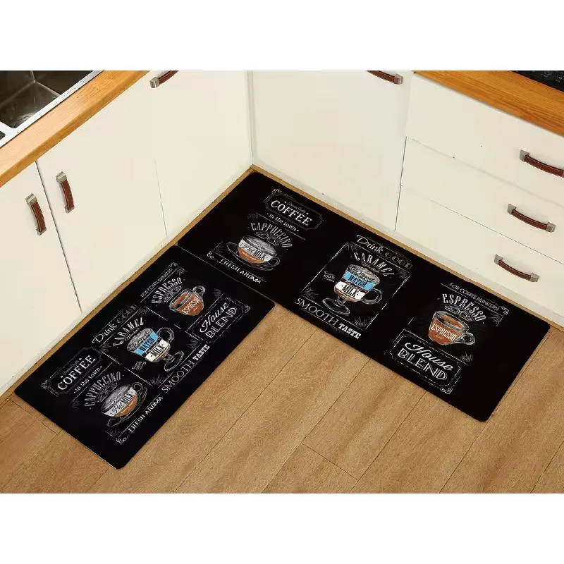 Custom New Design Comfort Tpe waterproof Kitchen Floor Mats With Logo Printed Vinyl Foam Kitchen Mat
