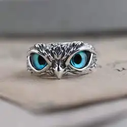 Owl Silver Plated Ring Vintage Ring Personality Design Cold Trender Gift Ring