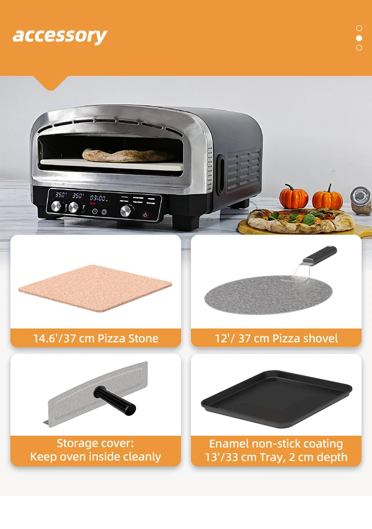 Household Multifunctional Electric Pizza Oven Desktop Ntc Control Baking Oven 2000W Pizza Oven