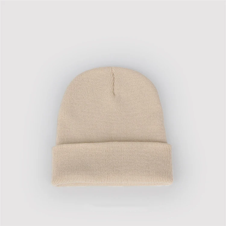 Wholesale cheap winter hat custom blank plain knitted beanies