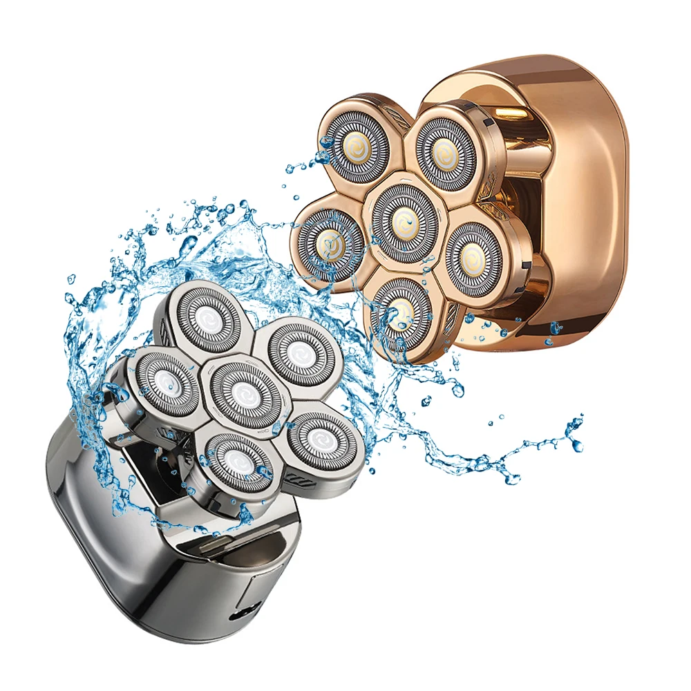 6 в 1, плавающее лезвие, роторная электробритва перезаряжаемая лысые мужчины головки бритвы для мужчин лысый набор для ухода