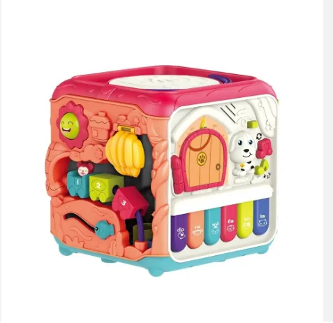 6 in 1 sensory activity cube magic drum musical hexahedron multifunctional early educational activity cube learning toy
