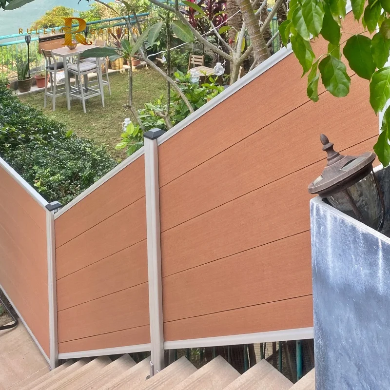 Customized modern decorative garden border aluminum composite wood fence