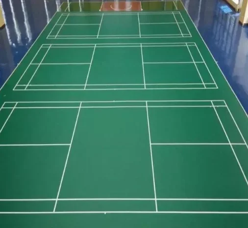 Patterned 4.5mm PVC Badminton Court Mat Portable Indoor Sports Flooring Multiple Colors Packaged in Rolls for Pickle Ball
