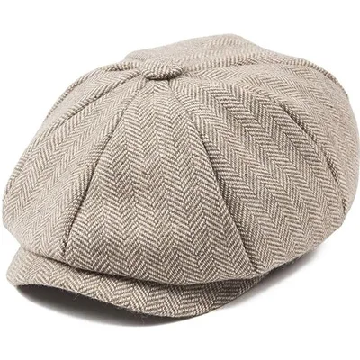 2023 New fashion newsboy hats with custom pattern design 8 panels linen hats for adults kids