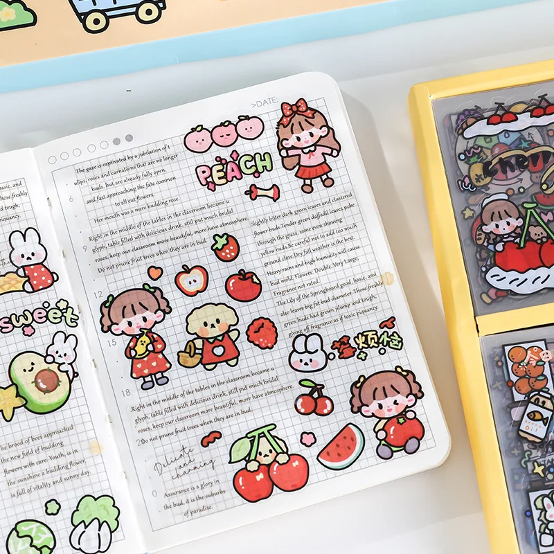 200pcs/1lot Kawaii Scrapbook Sticker Soft Super Market Scrapbooking Supplies Planner Decorative Craft Stationery Sticker