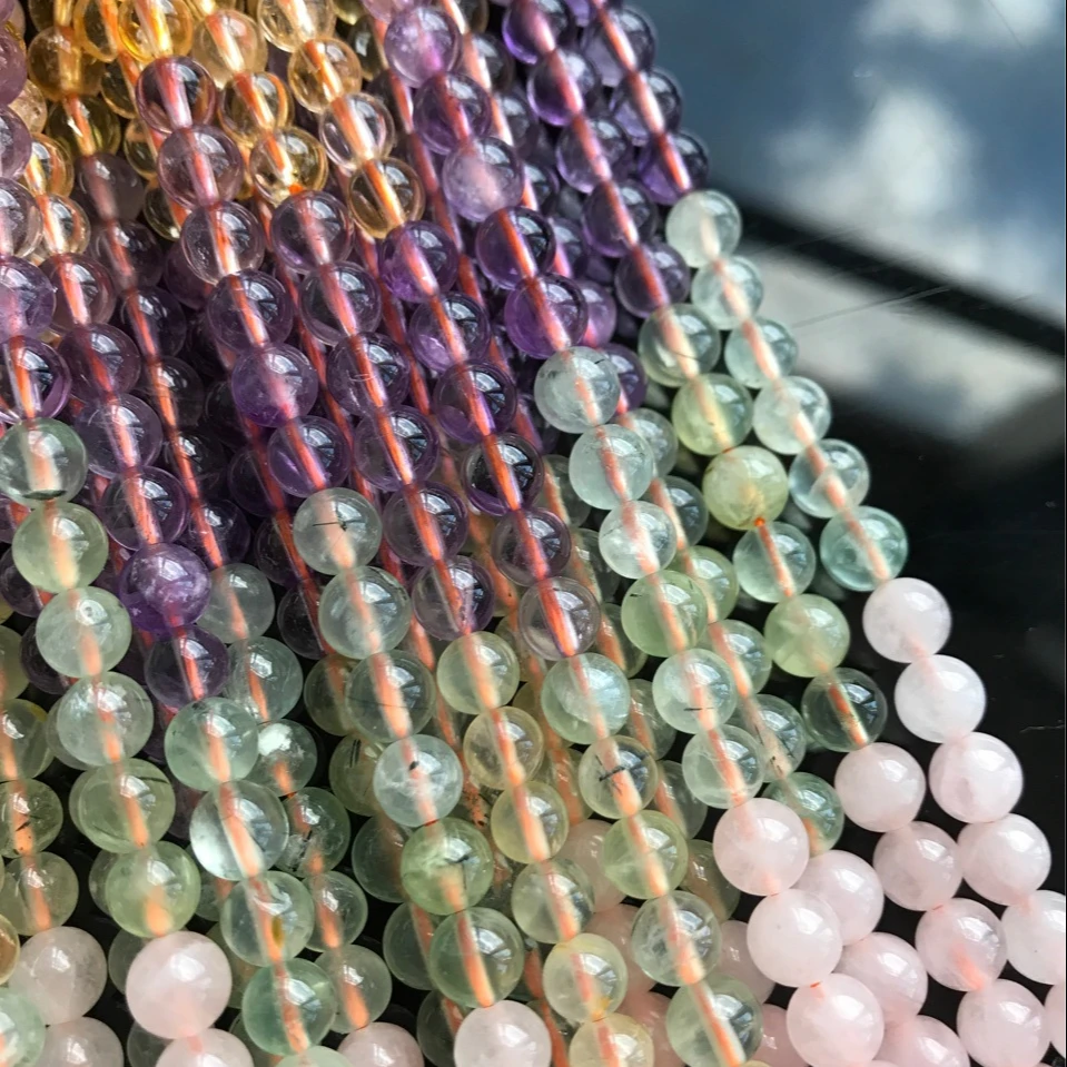 Transparent Multicolor 4mm 6mm 8mm 10mm 12mm Natural Jade Bead In Bulk Gemstone Beads Suitable For Diy Jewelry Making