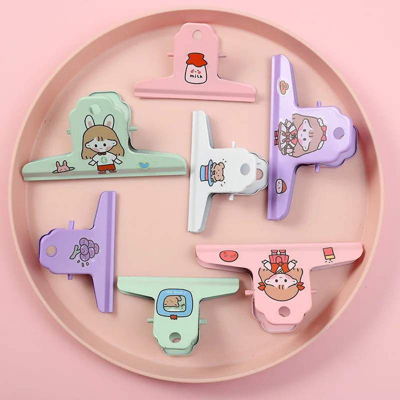 Macaron Earth Folder-Shaped Creative Plastic Box Powerful Multi-Size Mountain Clip Reinforced Steel Office Storage Clip Photo