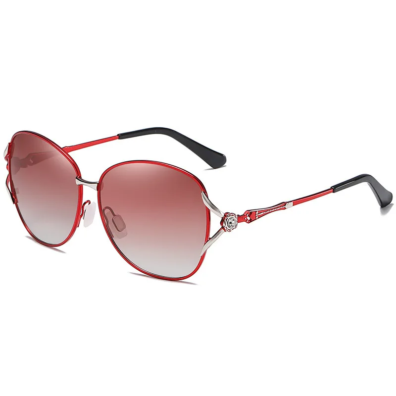 UV protection elegant retro premium sense sunglasses large frame sunscreen thin sunglasses for women