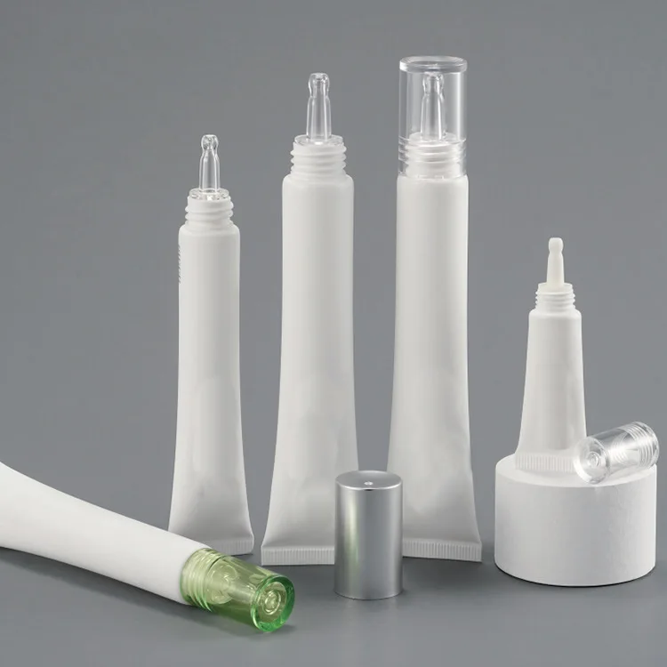 Custom Eye Cream Cosmetic squeeze Tube 20ml PE Soft Tube with Massage Applicator Metal ceramics Eye Cream Tube Packaging