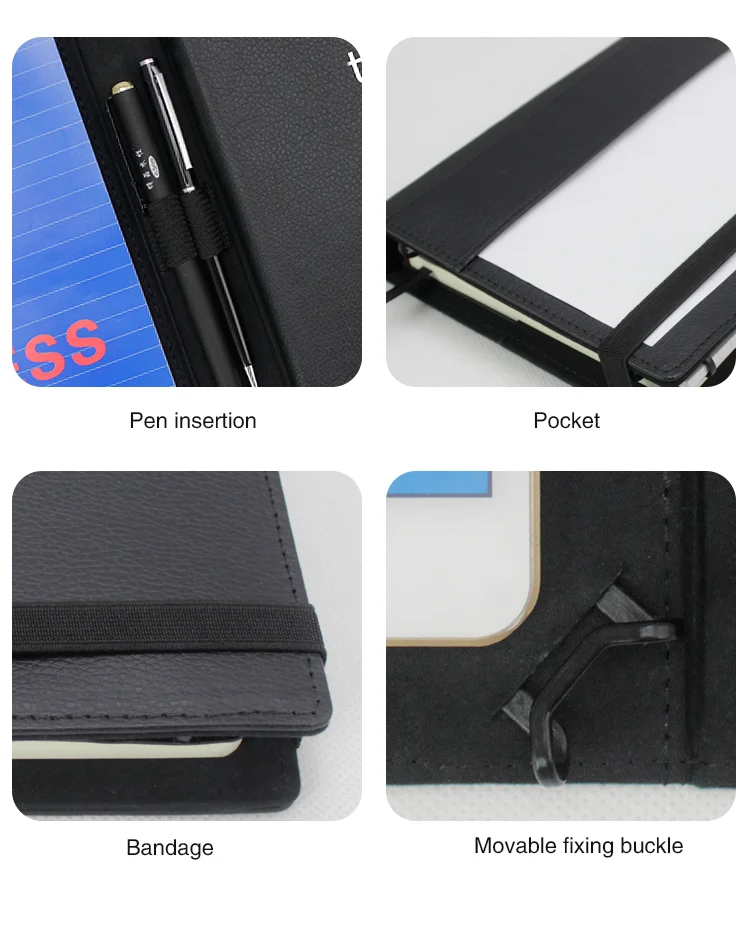 Custom Premium Quality Design Leather Bound Custom a5 Notebook Covers Personal Organizer Planner Writing Daily with Elastic Band