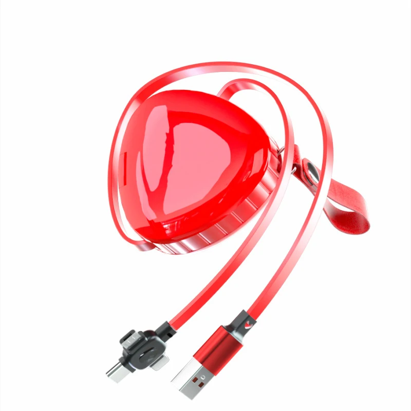 Portable USB 3 in1 Retractable Cable 5A Super Fast Charging Multifunction USB Charger 3 In 1 USB Charging Cable phone holder
