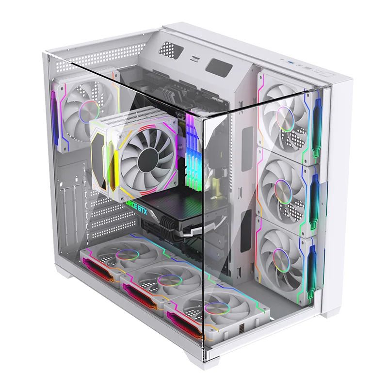 LOVINGCOOL Newly High Quality Gaming PC Desktop Computer Gaming RGB ATX Computer Case Frame Chassis & Full Tower Cabinet