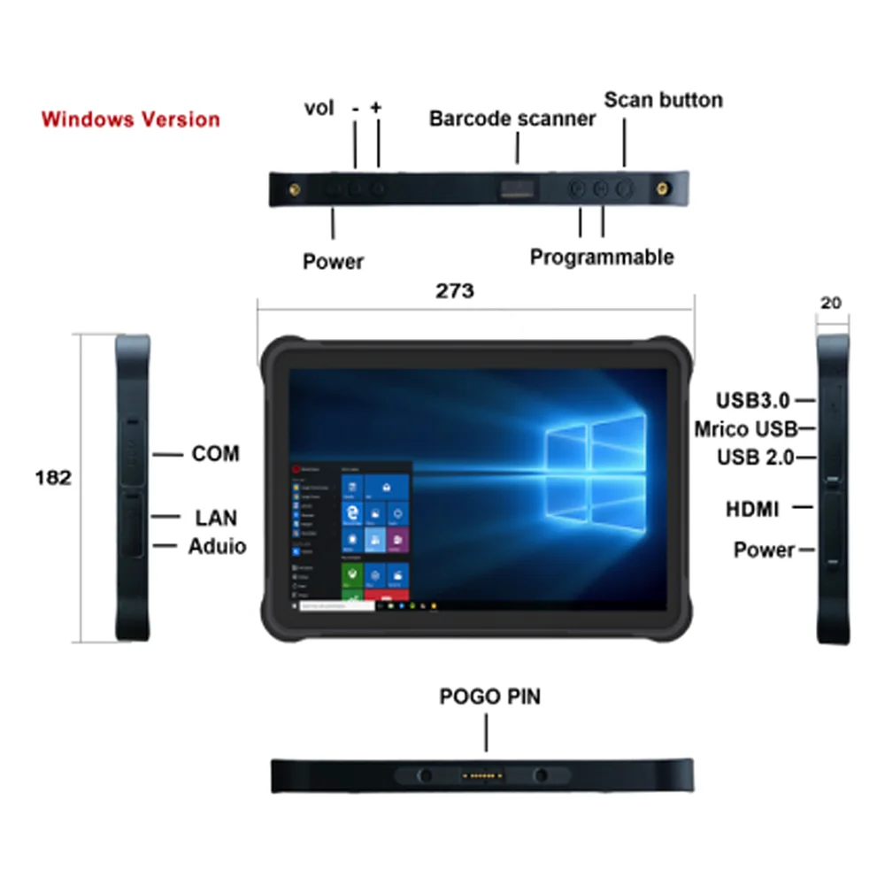Intel S16 Wholesale Cheap Rugged Tablet Pc Windows11 Waterproof Tablet Pc Business OEM Windows 10 USB Type C 64GB Quad Core
