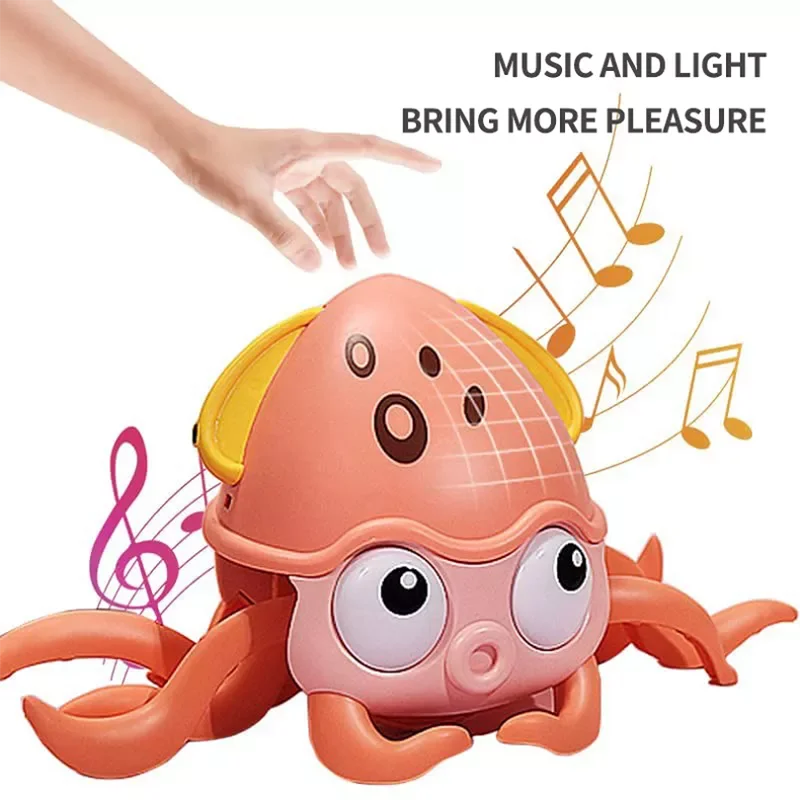 Interactive Light Music Usb Charging Electronic Induction Escape Walking Octopus Toys Electric For Baby
