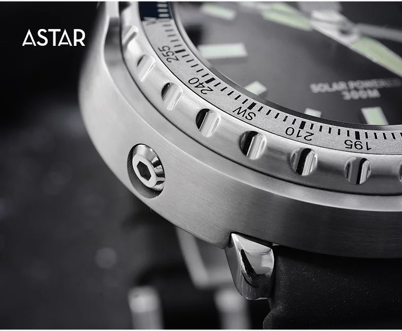 1pcs custom logo high quality 300m dive diver stainless steel c3 Luminous VS37 solar powered quartz watch man for kickstarter