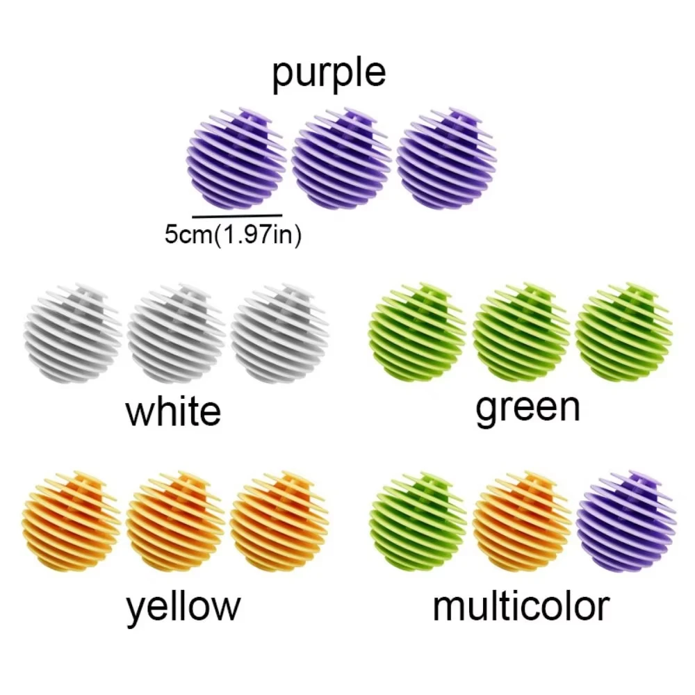 3pcs Reusable Soft Rubber Laundry Balls Household Anti Entanglement Laundry Protective Ball Colorful Washer Clothes Wash Ball