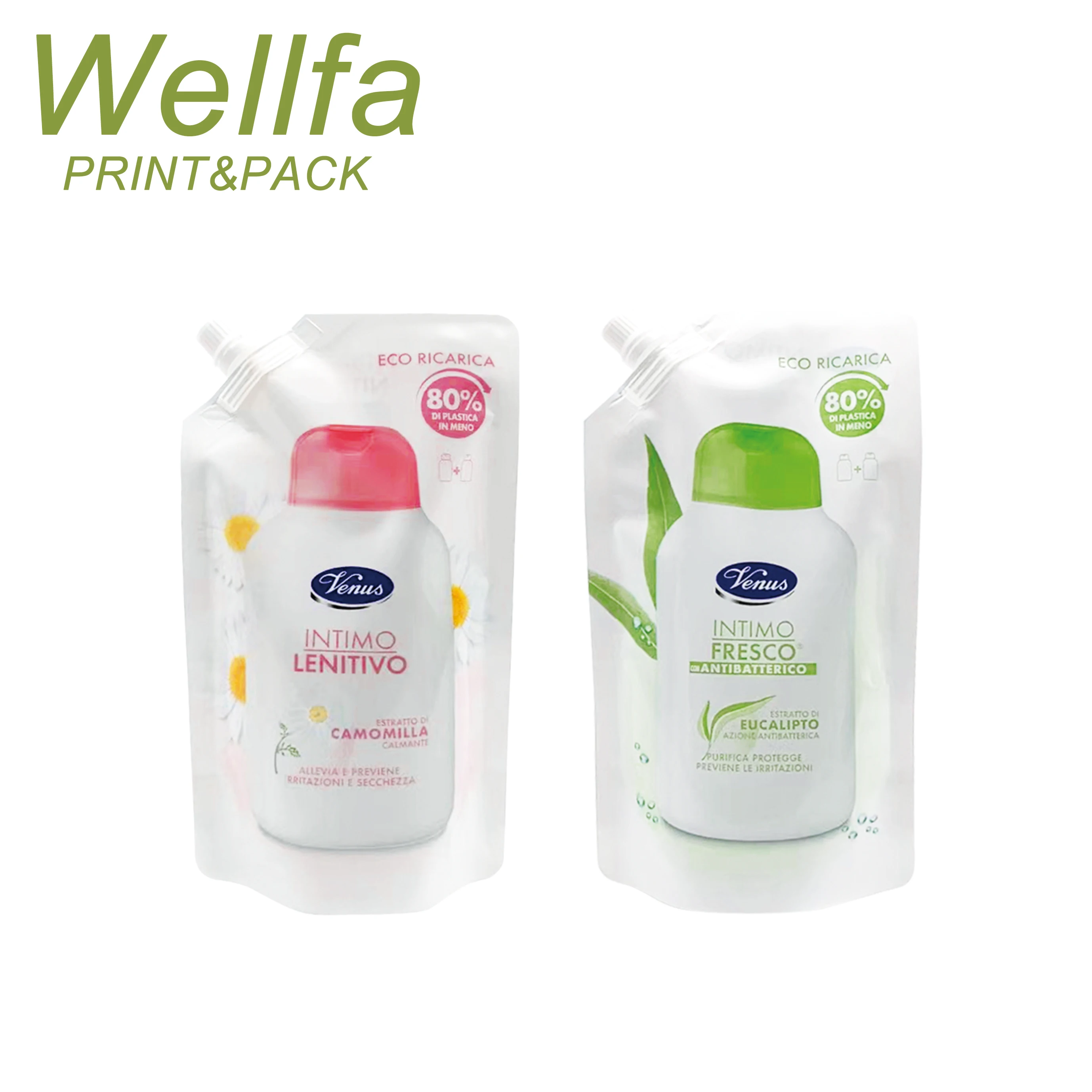 Refillable Liquid Stand up Pouch with Spout for Washing Detergent Liquid Packaging