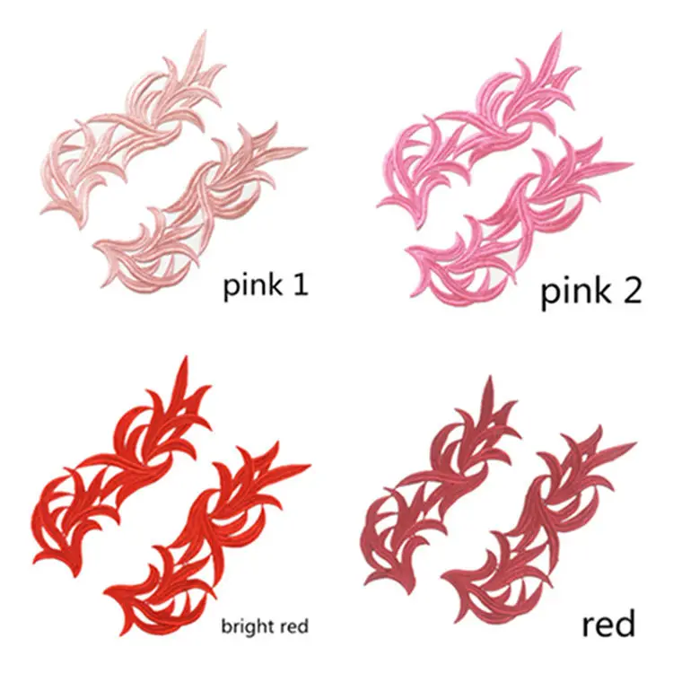 High quality mirror pair many color embroidery guipure lace applique for dress DA008