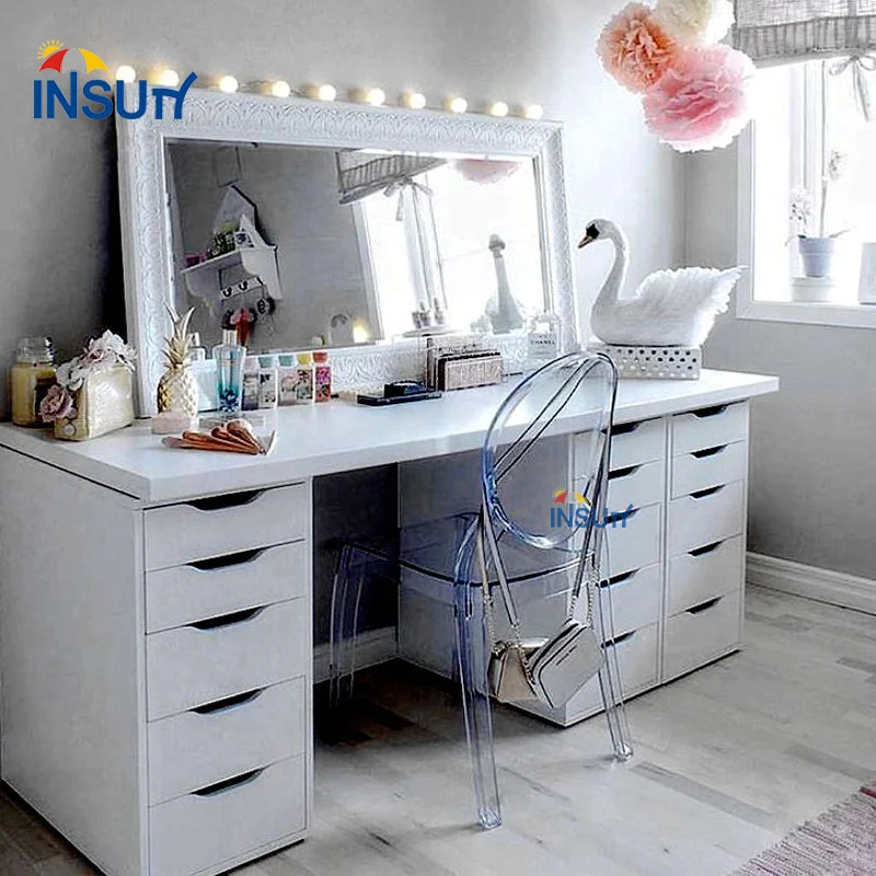 Modern nail salon furniture makeup table throne dressing with mirror new design small vanity table for salon