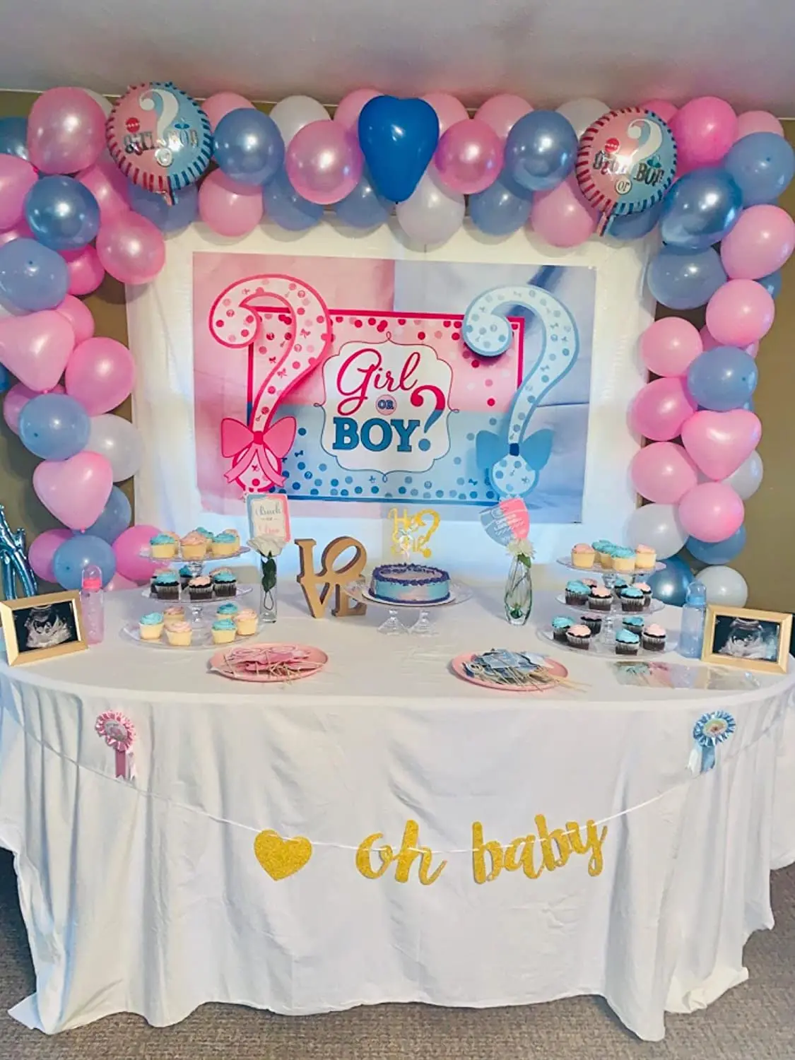 Baby Backdrop for Photography Boys or Girls Paty Background 7x5FT Gender Reveal Party Backdrop Baby Shower Decoration Photo