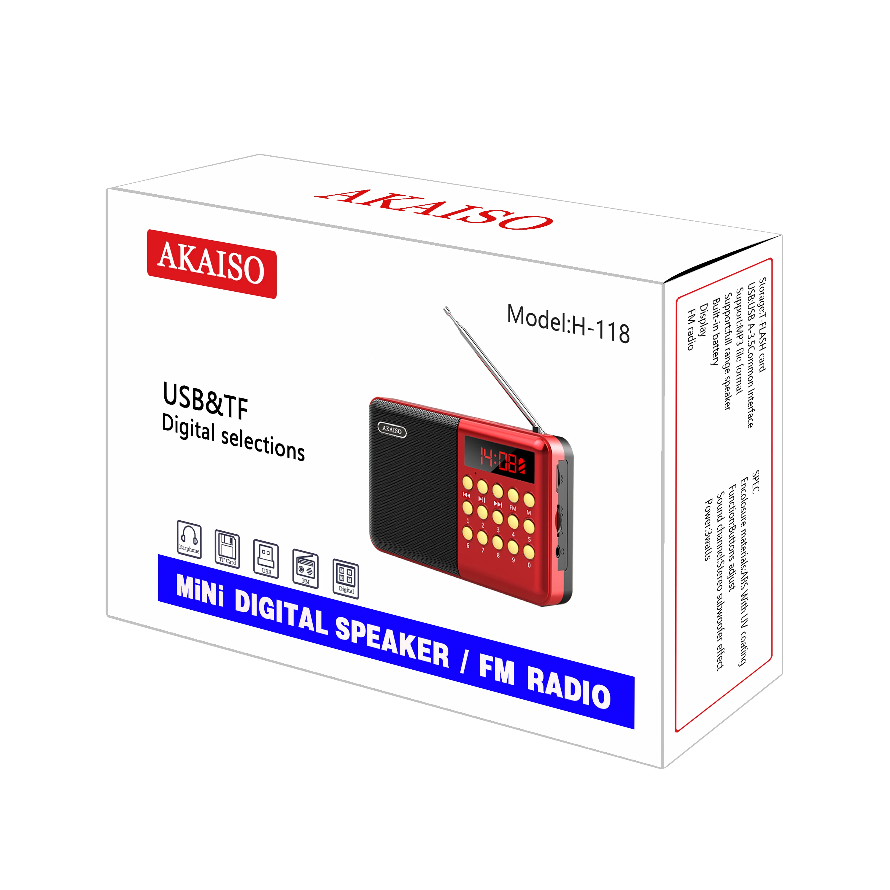 Oem Заводской портативный мини Usb Fm-радио динамик музыкальный mp3-плеер с Aux входом диск Tf