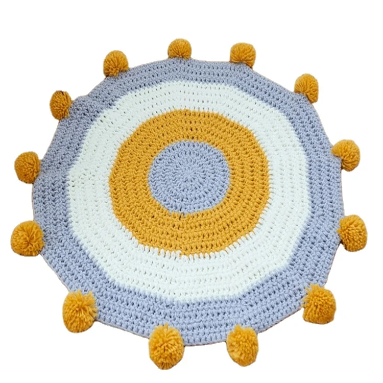 SZPLH Colorful  acrylic crochet round carpet and rug