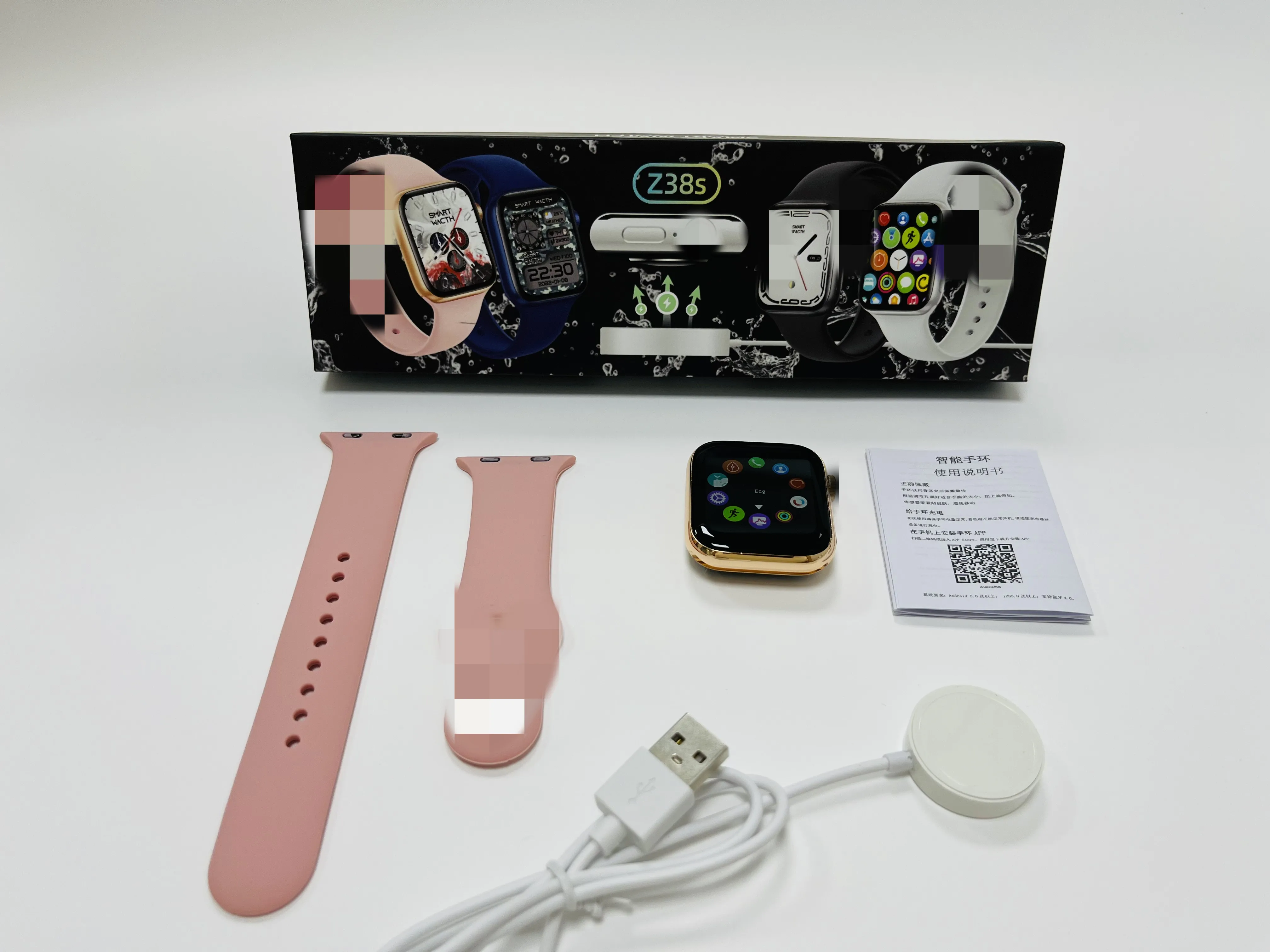 New Arrival Z38S Waterproof Smart Watch 1.75inch Screen Fitpro Heart Rate reloj inteligente Watch 7 wireless charging