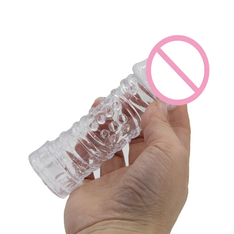 4 Silicone sleeving spike dotted condom Time Delay Lasting Cock Rings Penis Extension Sleeve for Men Reusable sex crystal condom