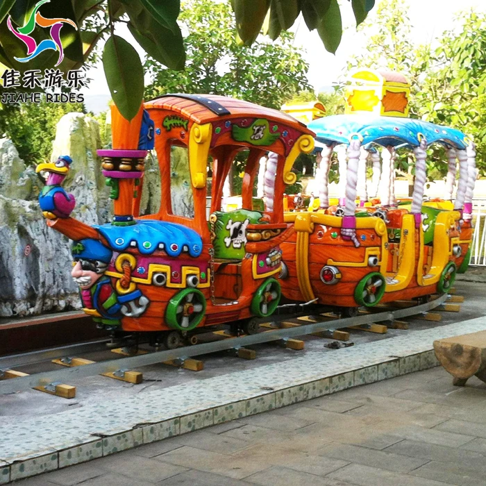 Children Funfair Mini Train With Track cartoon Train For Sale