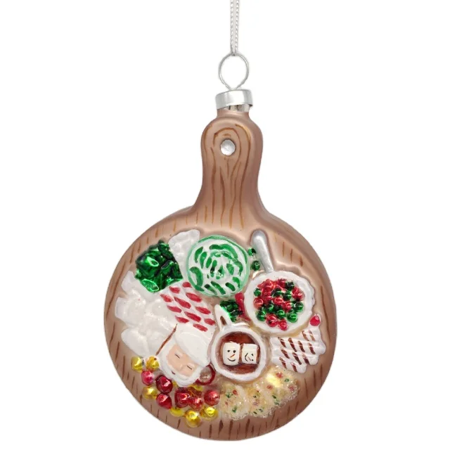 Personalized Designs Christmas Glass Blown Ornaments Cute Hand Made Figurines Tree Decoration Burger Fries ornament
