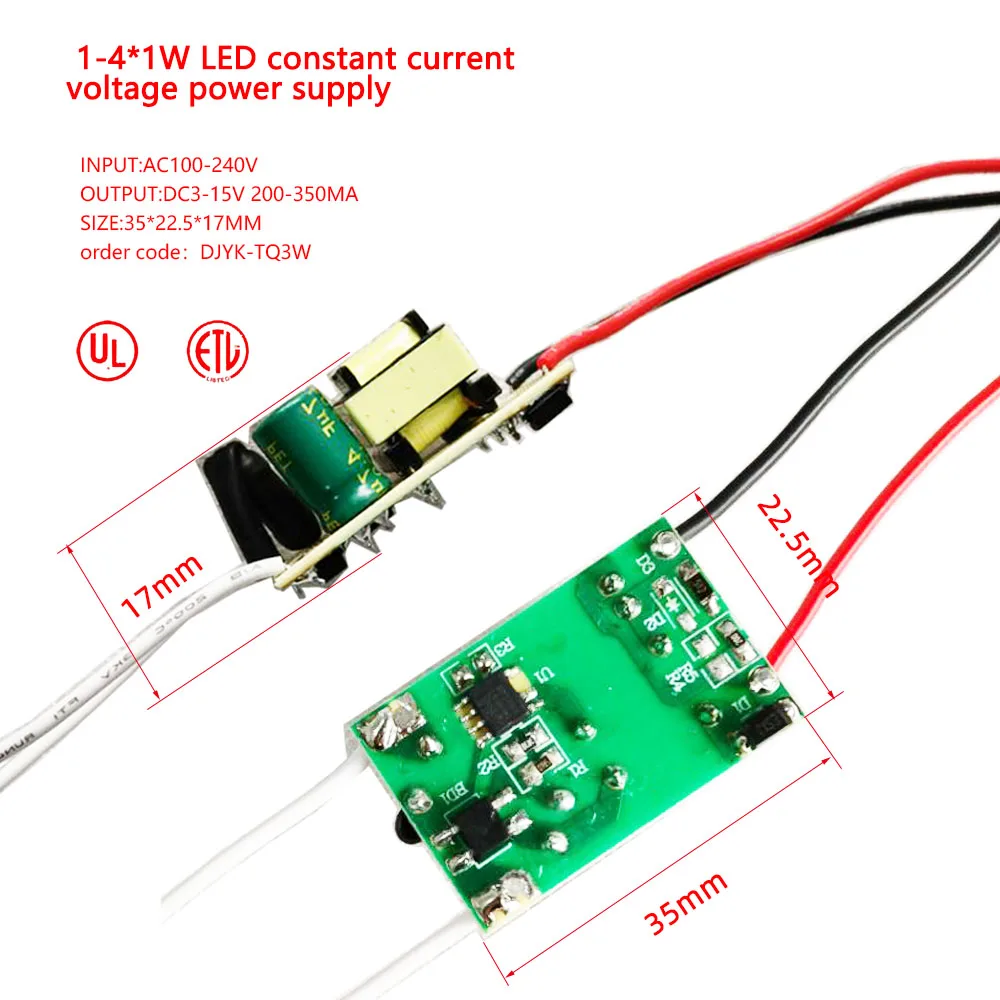 Certificated1-4*1W 200-350MA Adjustable LED  Constant Current Power Supply Led Bulb Lighting Driver Output 350mA