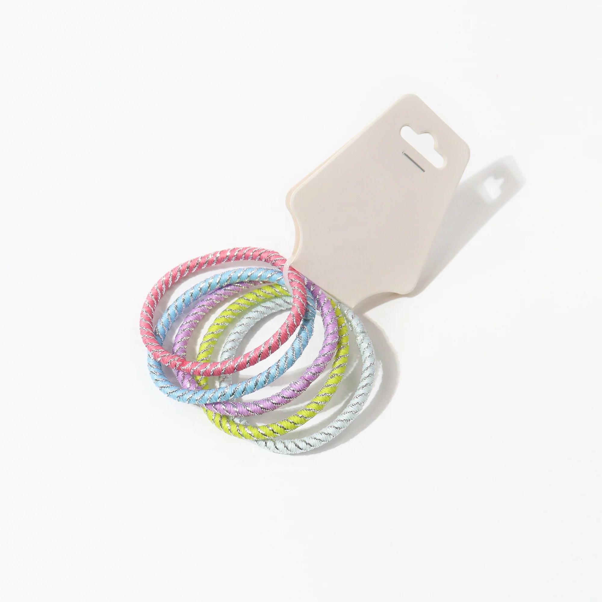 5pcs/set Colorful High Quality Hair Elastic Silver Hair Rubber Ties Set for kids girls