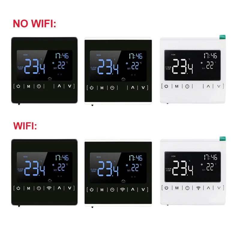 110V 120V 230V All Touch Screen Temperature Controller Thermoregulator Black Back Light Electric Heating Room Thermostat WiFi