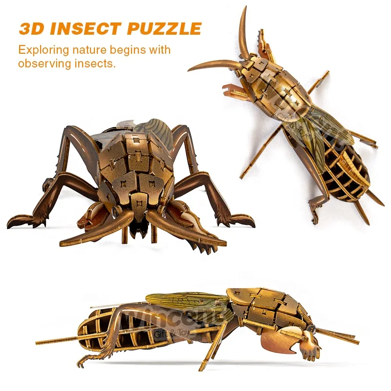 Gryllotalpidae insect 3D Wooden Puzzle Jigsaw Toys Puzzles Wood for Children