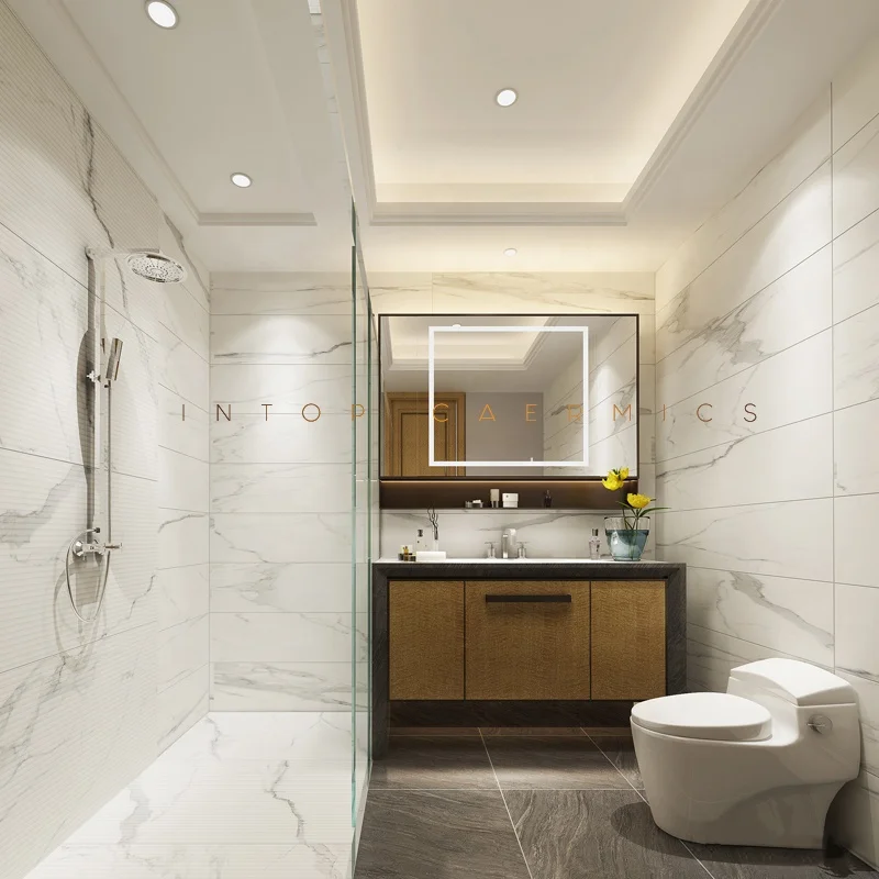 Hot sell Porcelain floor tiles Carrara white Calacatta matt surface bathroom floor and wall tiles